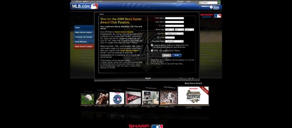 2009 MLB Hank Aaron Pick a Finalist Sweepstakes Presented by Sharp