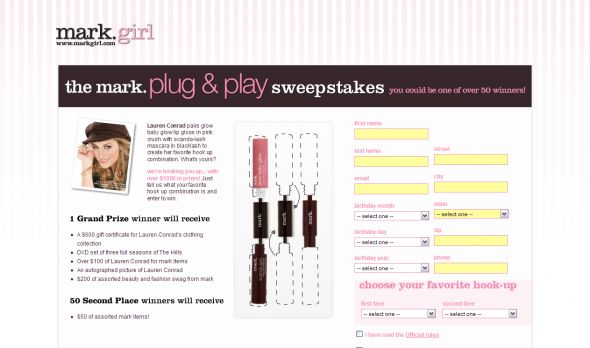 The Mark. Hookup Sweepstakes