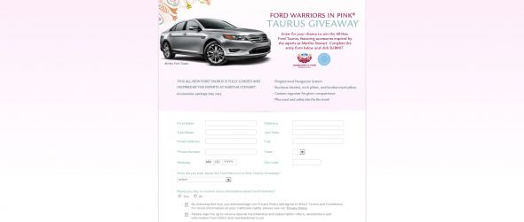 Ford Warriors in Pink Taurus Giveaway