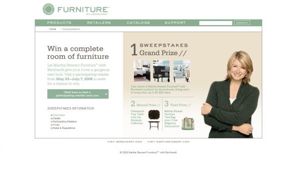 Martha Stewart Furniture with Bernhardt Sweepstakes