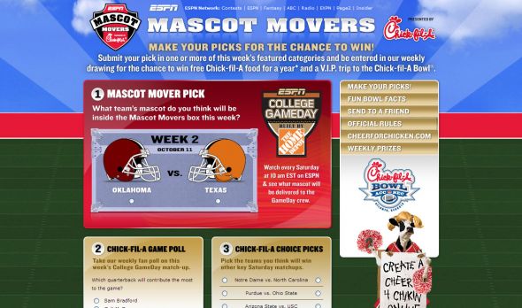The Chick-fil-A Mascot Movers Sweepstakes