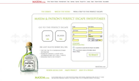 Patrón Perfect Escape Sweepstakes