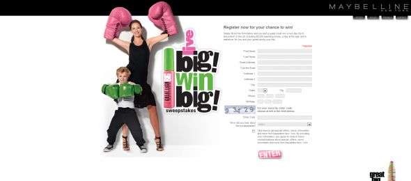 Maybelline New York Great Lash BIG Live Big! Win Big Sweepstakes