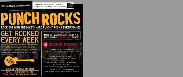 mike’s HARD PUNCH ROCKS Sweepstakes