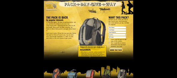 Mountain Hardwear Pack-a-Day Instant Win Game