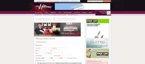 Lifetime’s Dream Bedroom Sweepstakes from SHUR-LINE
