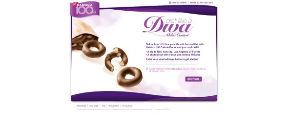 Nabisco 100 Cal Pack Diva Contest