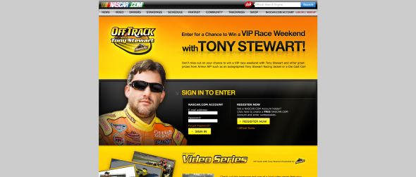Off Track with Tony Stewart Sweepstakes