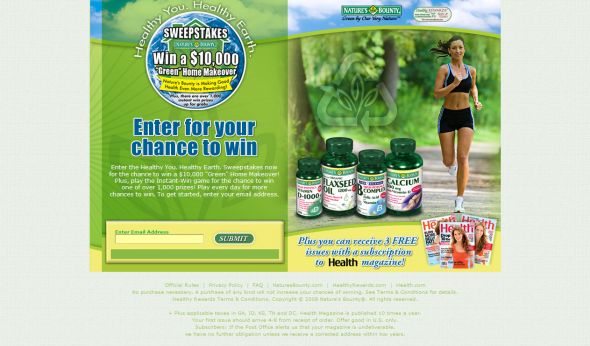 Nature’s Bounty Healthy You, Healthy Earth Sweepstakes