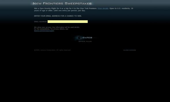 Lenovo New Frontiers Sweepstakes