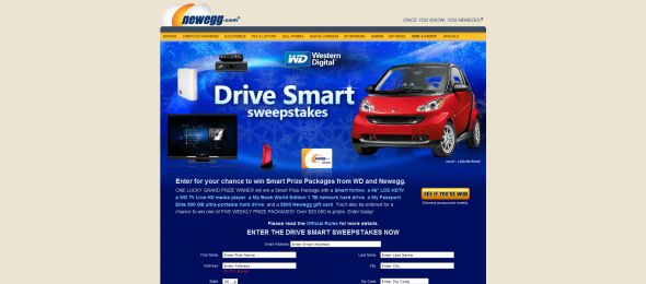 Newegg.com Western Digital Drive Smart Sweepstakes