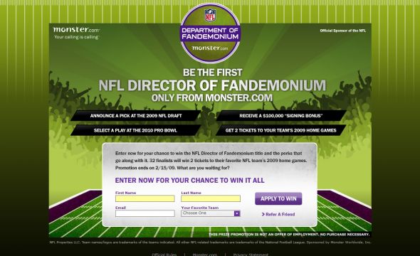 Monster NFL Director of Fandemonium Contest