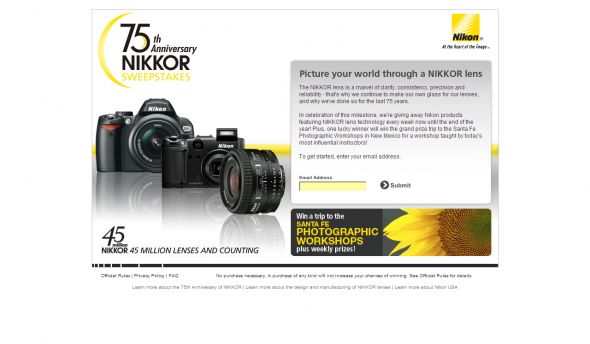 75th Anniversary of NIKKOR Sweepstakes