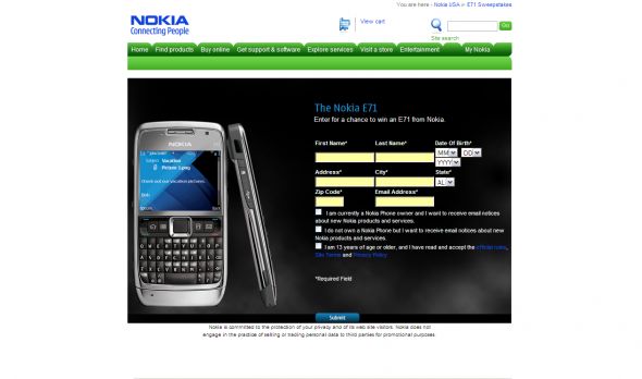 The Nokia E71 Phone Giveaway Sweepstakes The Nokia E71 Phone Giveaway Sweepstakes