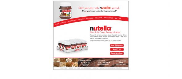 Nutella Monthly Case Sweepstakes