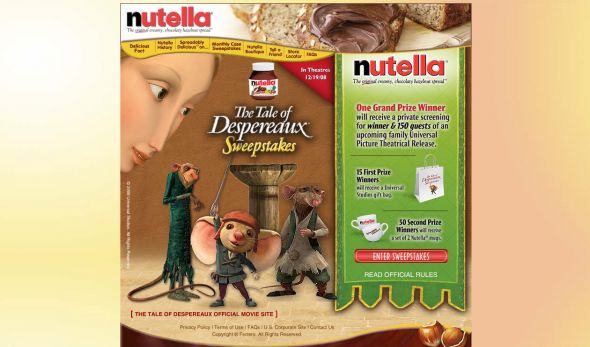 Nutella Tale of Despereaux Sweepstakes