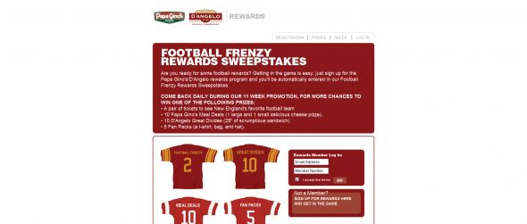 Football Frenzy Rewards Sweepstakes