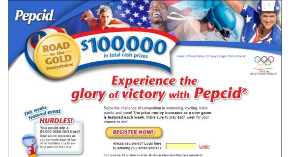 The PEPCID 2008 Road to The Gold Sweepstakes