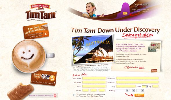 Tim Tam Down Under Discovery Sweepstakes