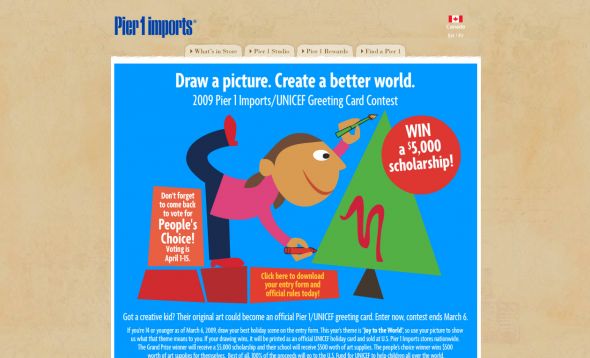 2009 Pier 1 Imports UNICEF Greeting Card Contest