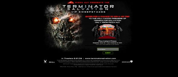 Pizza Hut VIP Terminator Salvation Sweepstakes