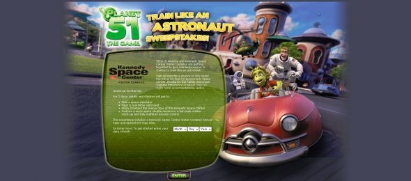 Train Like An Astronaut Sweepstakes avaialble at Www.Planet51game.com/sweeps