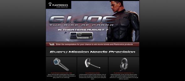 Plantronics G.I. JOE: The Rise of Cobra Sweepstakes