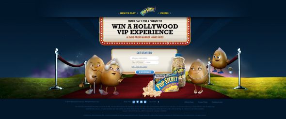 Pop Secret Hollywood VIP Experience On-line Instant Win Game & Sweepstakes