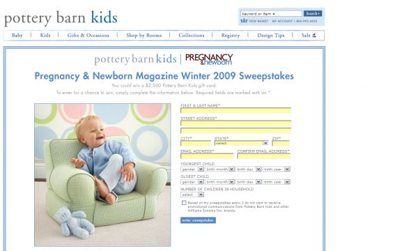 Pregnancy & Newborn Winter 2009 Sweepstakes