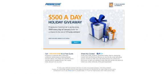 Progressive Commercial’s $500 a Day Holiday Giveaway