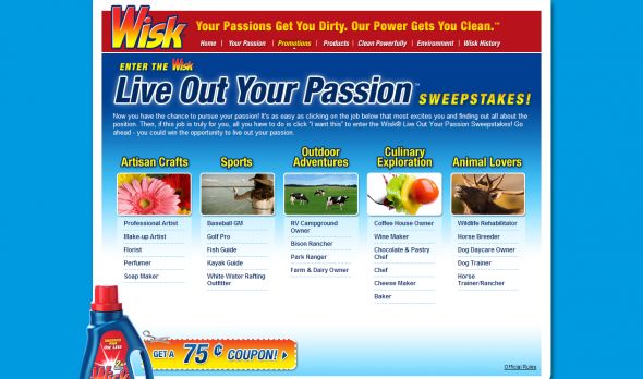 The Wisk Live Out Your Passion Sweepstakes