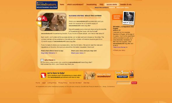 Purina secondnature Online Success Story Contest