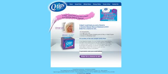 Q-tips Summer Beauty Rescue Sweepstakes