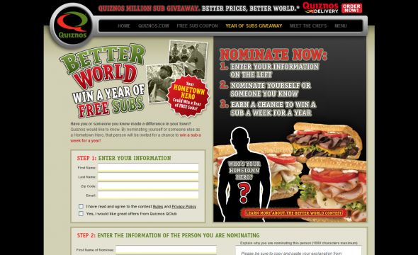Quiznos Subs For A Year