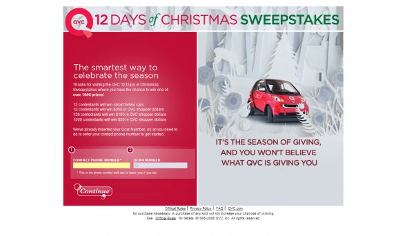 QVC 12 Days of Christmas Sweepstakes