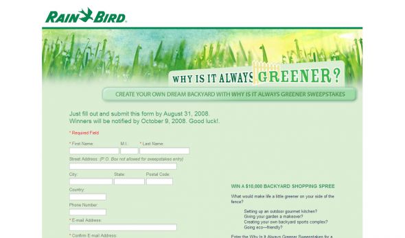 Why Is It Always Greener Sweepstakes