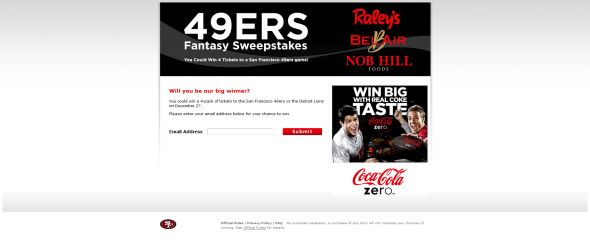 49ers Fantasy Sweepstakes