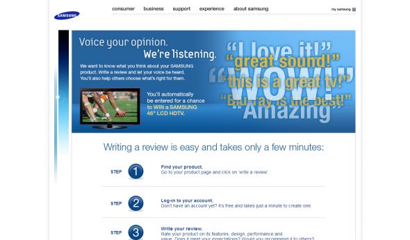 Samsung Customer Review Sweepstakes