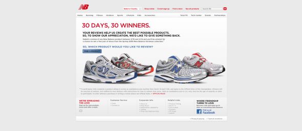 New Balance Rating & Reviews Sweepstakes