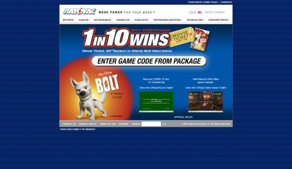 Rayovac Instant Win Game