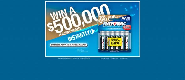 Rayovac Bonus Sweepstakes Rayovac Bonus Sweepstakes