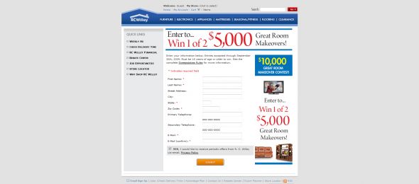 R.C. Willey $10,000 Great Room Makeover Contest