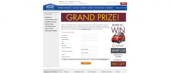R.C. Willey SMART Car Giveaway