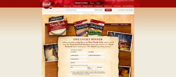 Sargento New York Culinary Sweepstakes