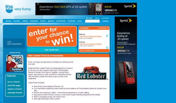 TBS & Red Lobster’s Fired Up Sweepstakes