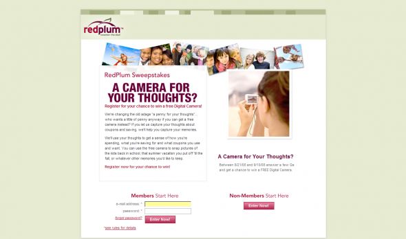 RedPlum A Camera For Your Thoughts Sweepstakes