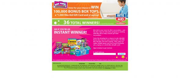 Rite Aid Box Tops for Education Promotion