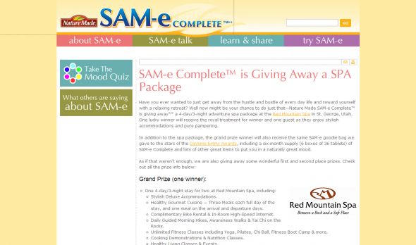 SAM-e Complete Find Your Good Mood Sweepstakes