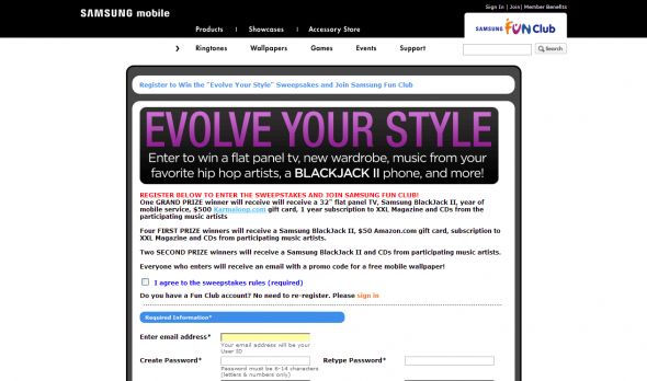 Samsung Fun Club Evolve Your Style Sweepstakes
