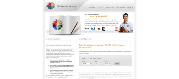 Samsung’s Four Seasons of Hope 2009 Education Essay Contest